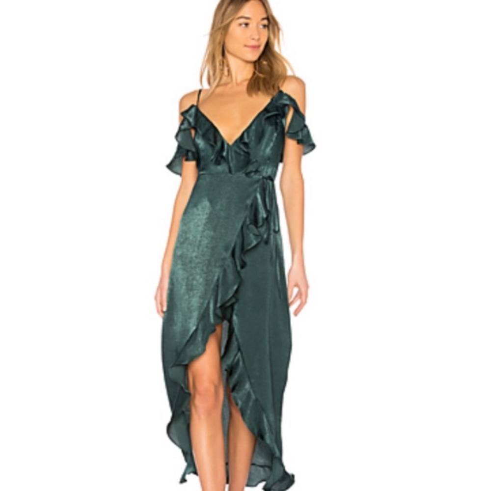 BNWT Majorelle wrap emerald green dress, size S